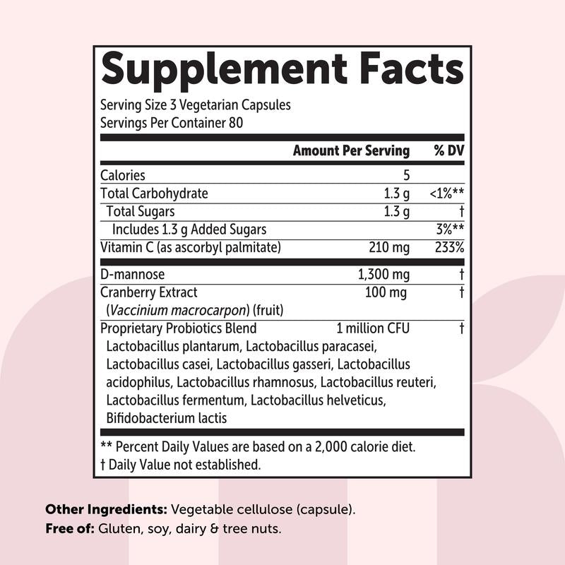 Pure D-Mannose 1,300mg with Cranberry