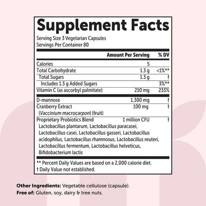 Pure D-Mannose 1,300mg with Cranberry